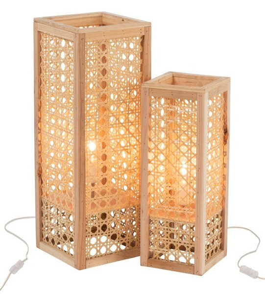 Prírodné bambusová stolná lampa Rectan - 23*23*65cm - J-Line by Jolipa
