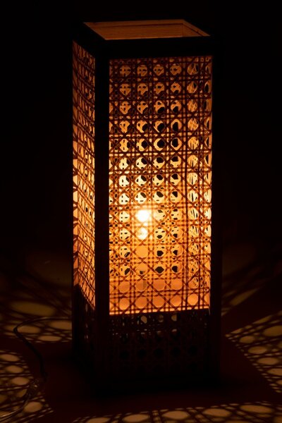 Prírodné bambusová stolná lampa Rectan - 23*23*65cm - J-Line by Jolipa