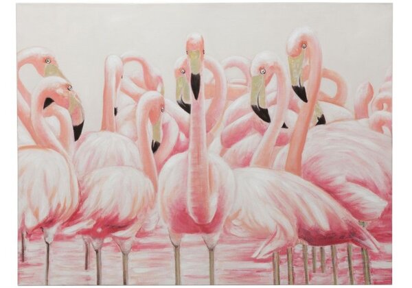 Obraz s plameniakmi Flamingos - 120 * 3,5 * 90cm - J-Line by Jolipa