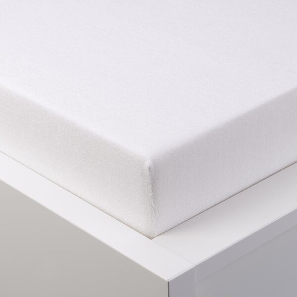 Napínacia plachta na posteľ froté EXCLUSIVE biela jednolôžko 2 ks