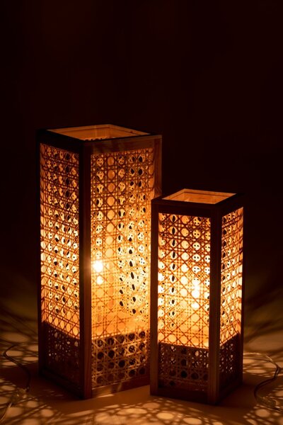 Prírodné bambusová stolná lampa Rectan - 23*23*65cm - J-Line by Jolipa