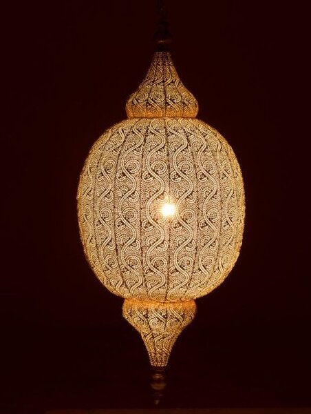 Biele kovové závesné svetlo / luster Oriental drop- Ø 41*164 cm - J-Line by Jolipa