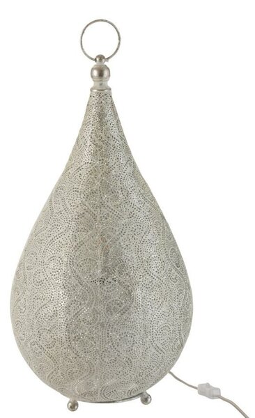 Biela kovová stolná lampička Oriental drop- Ø 31 * 60 cm - J-Line by Jolipa