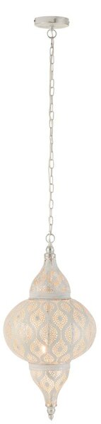 Biele kovové závesné svetlo / luster Oriental drop - Ø 31*133 cm - J-Line by Jolipa