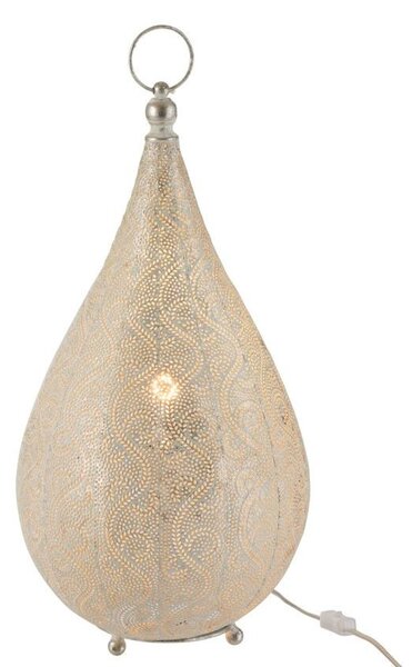 Biela kovová stolná lampička Oriental drop- Ø 31 * 60 cm - J-Line by Jolipa