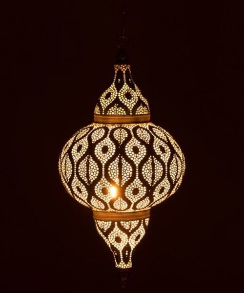 Biele kovové závesné svetlo / luster Oriental drop - Ø 31*133 cm - J-Line by Jolipa