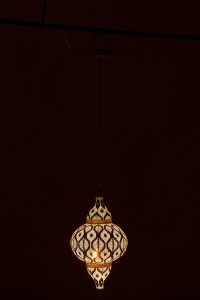 Biele kovové závesné svetlo / luster Oriental drop - Ø 31*133 cm - J-Line by Jolipa