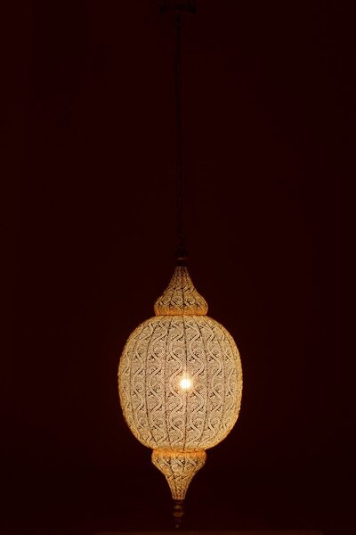 Biele kovové závesné svetlo / luster Oriental drop- Ø 41*164 cm - J-Line by Jolipa