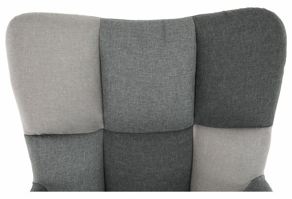 KONDELA Dizajnové otočné kreslo, patchwork/čierna, KOMODO