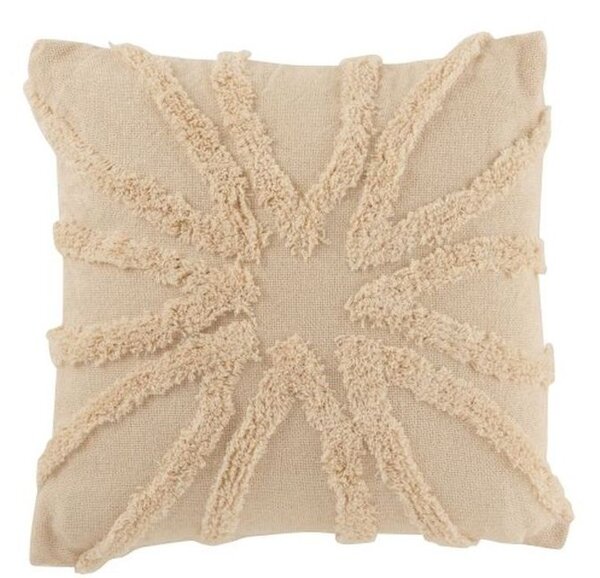 Prírodný bavlnený vankúš so strapcami Ibiza flower - 45 * 45cm - J-Line by Jolipa