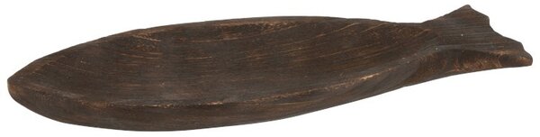 Tmavohnedá misa v tvare ryby Gwann - 62 * 25 * 6 cm - J-Line by Jolipa