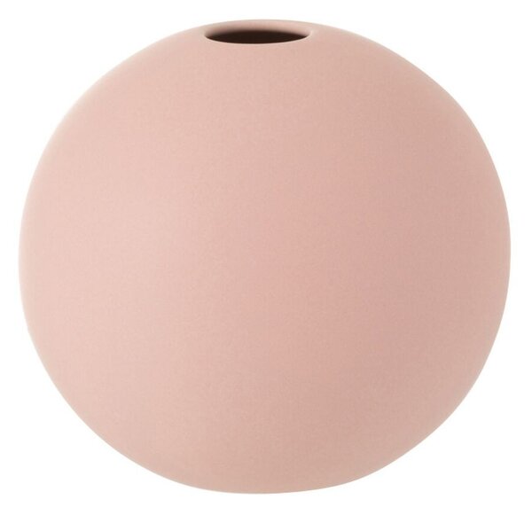 Svetlo ružová keramická guľatá váza Matt Pink S - 12 * 12 * 11,5 cm - J-Line by Jolipa