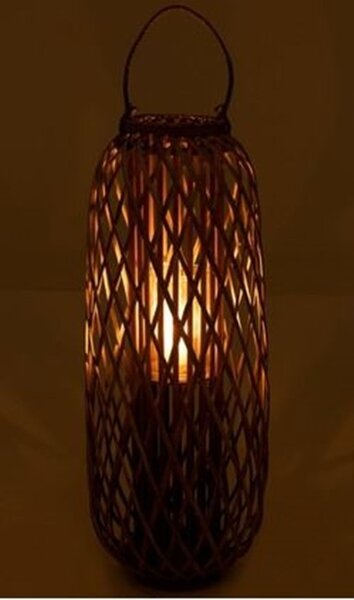 Sivohnedá drevená lampáš Romaine L - Ø 38,5 * 96,5 cm - J-Line by Jolipa