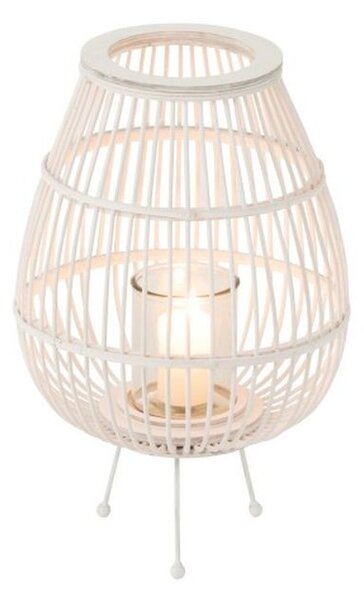 Biela drevená lampáš na nôžkach Daya - Ø 31 * 47,5 cm - J-Line by Jolipa