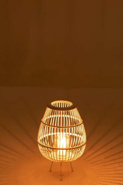 Biela drevená lampáš na nôžkach Daya - Ø 31 * 47,5 cm - J-Line by Jolipa