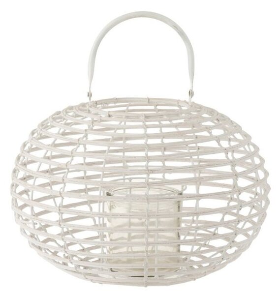 Biela bambusová lampáš Bamboo - Ø 34 * 26 cm - J-Line by Jolipa
