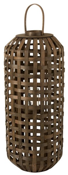 Tmavo hnedá drevená lampáš Toinette - Ø 41,5 * 95 cm - J-Line by Jolipa