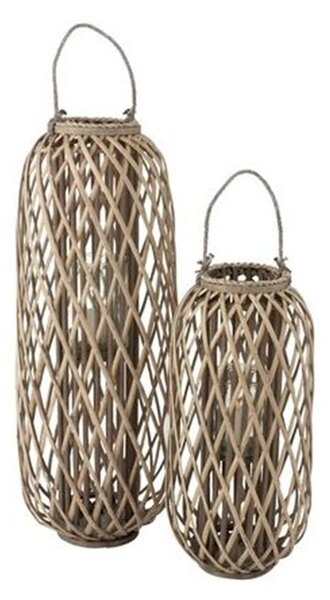 Sivohnedá drevená lampáš Romaine L - Ø 38,5 * 96,5 cm - J-Line by Jolipa