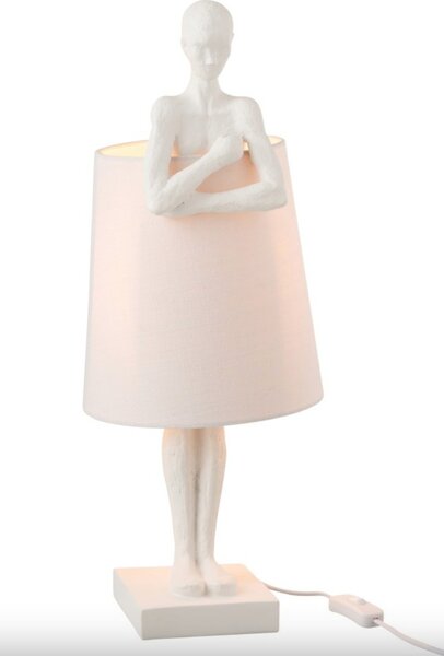 Biela stolová lampa Figurines - 23,5 * 23,5 * 58 cm - J-Line by Jolipa