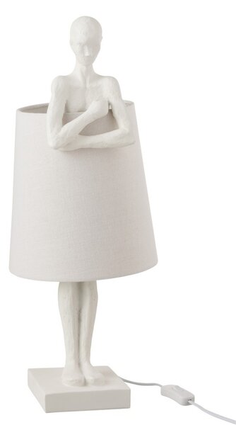 Biela stolová lampa Figurines - 23,5 * 23,5 * 58 cm - J-Line by Jolipa