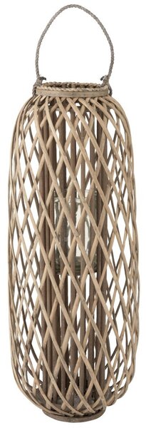 Sivohnedá drevená lampáš Romaine L - Ø 38,5 * 96,5 cm - J-Line by Jolipa