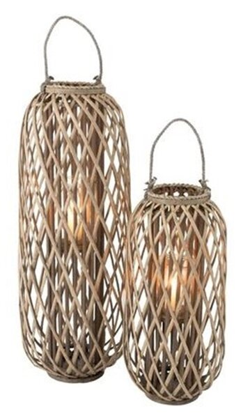 Sivohnedá drevená lampáš Romaine L - Ø 38,5 * 96,5 cm - J-Line by Jolipa