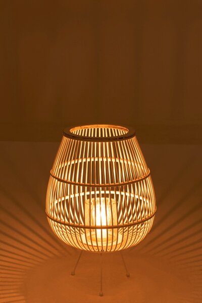 Biela drevená lampáš na nôžkach Daya L - Ø40 * 59 cm - J-Line by Jolipa