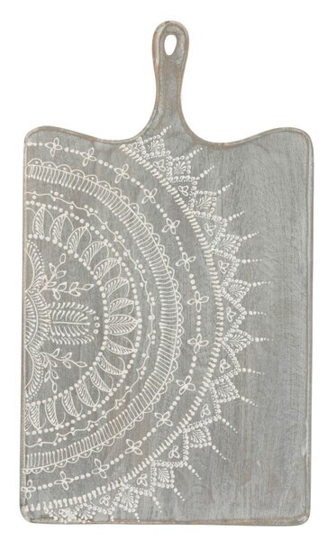 Šedé servírovacia lopárik s maľovaným ornamentom - 35 * 1,5 * 60 cm - J-Line by Jolipa