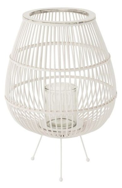 Biela drevená lampáš na nôžkach Daya L - Ø40 * 59 cm - J-Line by Jolipa