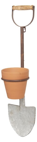 Kvetináč s držiakom v tvare rýle - 17 * 17 * 63 cm - Clayre & Eef