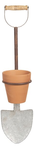 Kvetináč s držiakom v tvare rýle - 17 * 17 * 63 cm - Clayre & Eef
