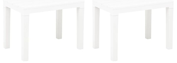 Záhradné lavičky 2 ks biele plastové