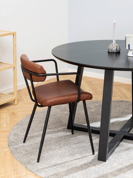 JEDÁLENSKÝ STÔL, dub, čierna, 120/120/75 cm P & B - Stoly, Online Only