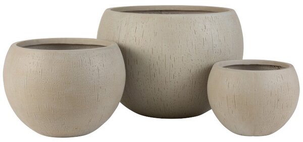 Set 3ks béžovo-šedých kvetináčov Clay - Ø 55*39 cm - J-Line by Jolipa