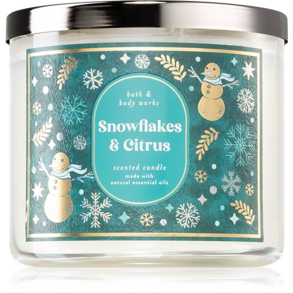 Bath & Body Works Snowflakes & Citrus vonná sviečka 411 g