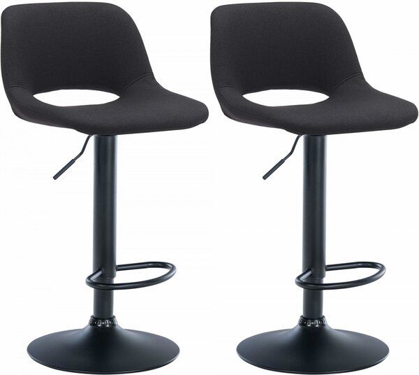 2x Barová stolička Camden - látka, čierny rám - Čierna