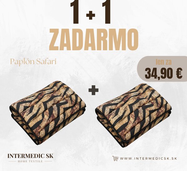 Celoročný paplón Safari 140×200 cm – 1+1 ZADARMO