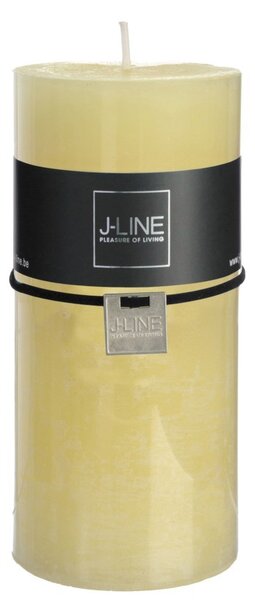 Žltá sviečka valec L Yellow - Ø 7 * 15 cm / 72H - J-Line by Jolipa