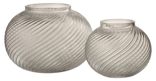 Sklenená priehľadná váza Stripes L - Ø 20,5*15 cm - J-Line by Jolipa