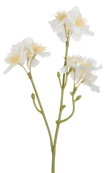 Dekoračné umelá vetvička s krémovými kvetmi Kersenboom - 25 cm - J-Line by Jolipa
