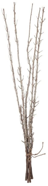 5ks dekoračné drevené vetvičky s glitrami Champagne - 98cm - J-Line by Jolipa