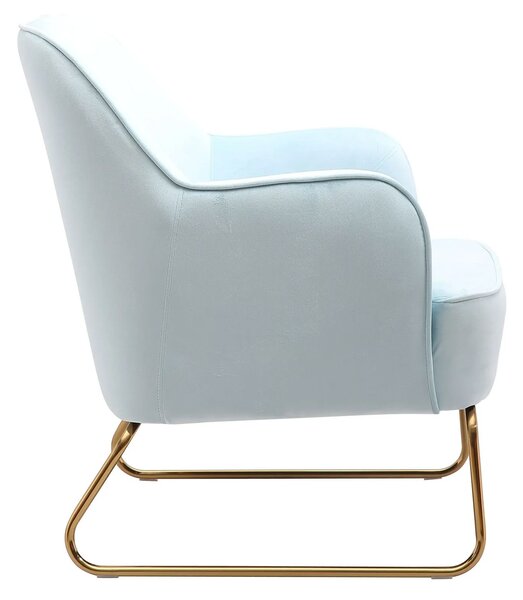 Světlo modré zamatové kresielko Firenze light blue - Collectione