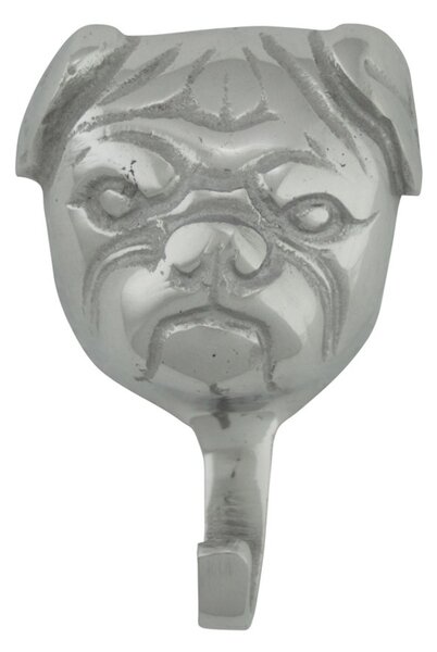 Strieborný kovový háčik buldoček - 10 * 10cm - Mars & More