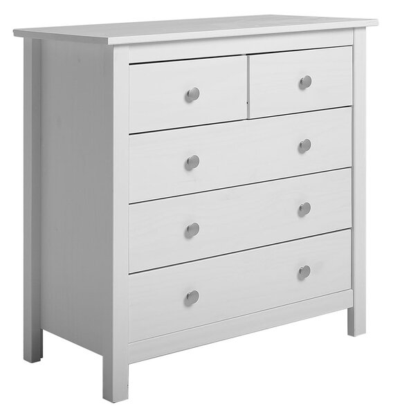 Biela vysoká komoda z borovicového dreva 79x80 cm Berna – Marckeric