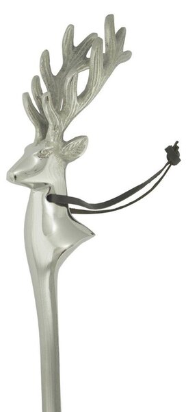 Strieborná kovová obúvacia lyžica s hlavou jeleňa Deer - 52*5*1cm - Mars & More