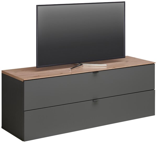 SKRINKA POD TV, grafitová, dub artisan, 140/62/44 cm Hom`in - TV nábytok