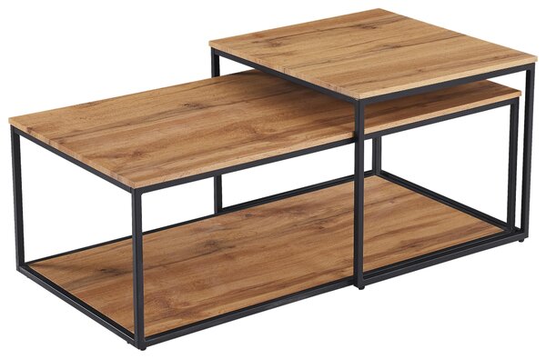 SADA KONFERENČNÝCH STOLÍKOV, farba duba, kov, kompozitné drevo, 50-100/55-50/53-35 cm Ti'me - Stolíky do obývačky