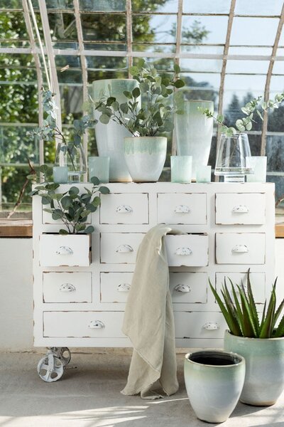 Dekorácie Eucalyptus v kvetináči - Ø12 * 43cm - J-Line by Jolipa