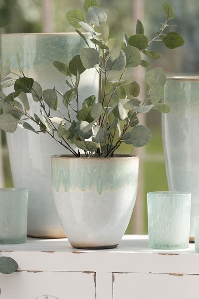 Dekorácie Eucalyptus v kvetináči - Ø12 * 43cm - J-Line by Jolipa