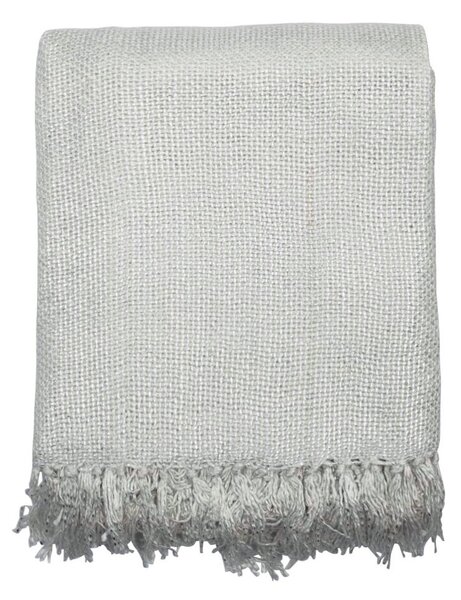 Krémový pléd so strapcami a striebornou patinou Gypsy - 130 * 1 * 180cm - Mars & More